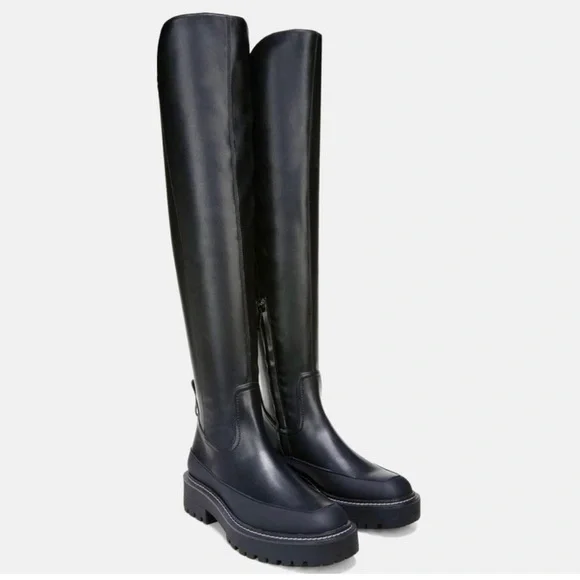 NEW Sam Edelman Lerue Lug Sole Faux Leather High Shaft Boot Size 8 - Picture 2 of 12